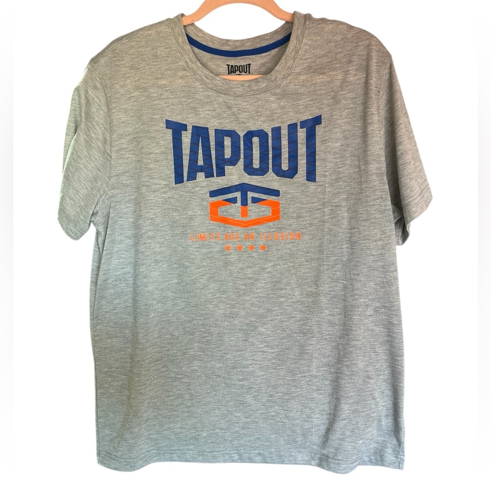 TAPOUT 2016 GRAPHIC SHORT SLEEVE TEE “LIMITS ARE AN‎ ILLUSION” UNISEX L GRAY